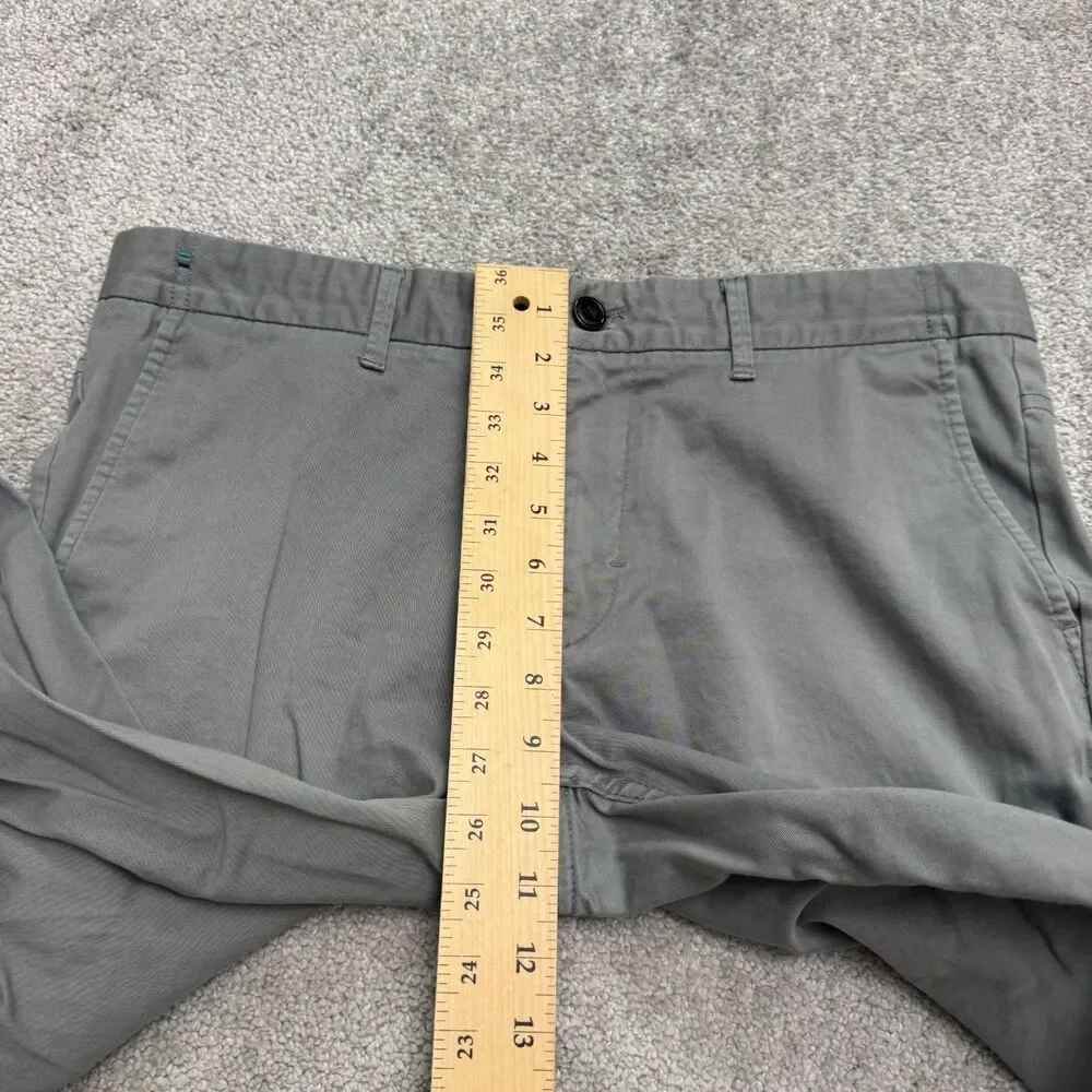 Zara Man Basic Collection Chino Pants Men 34 Gray Straight Leg Flat Front Cotton